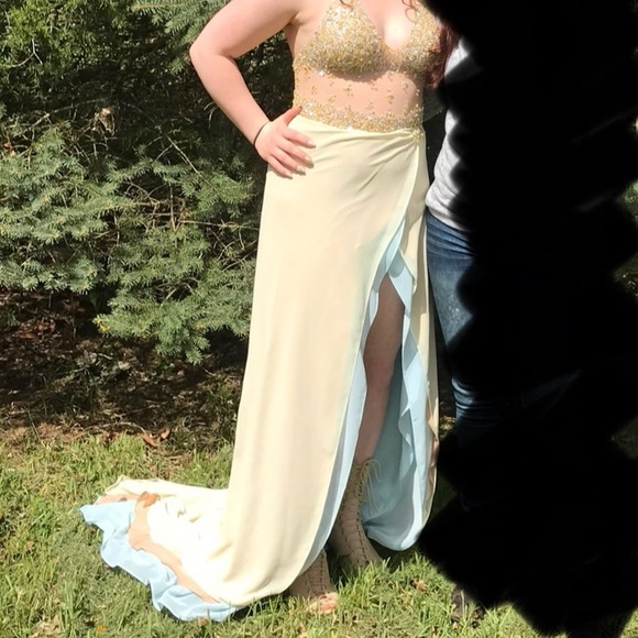 Vintage sheer beaded halter gown ✨ - Picture 13 of 13